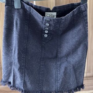 SK 39 NWT Chaser Raw Hem Button Stretchy Mini Skirt